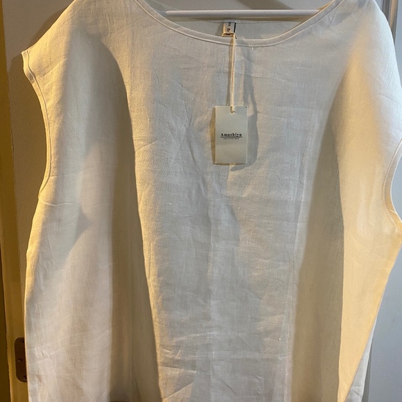 Women’s Linen Casual Cap Sleeve Blouse - Picture 1 of 3